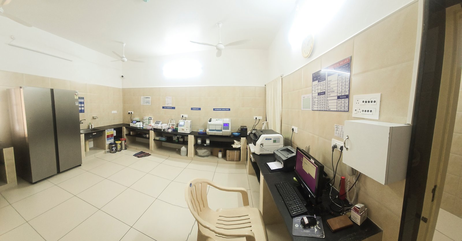 Laboratory wide view at Dhanya Hospitals, Rajapalayam
